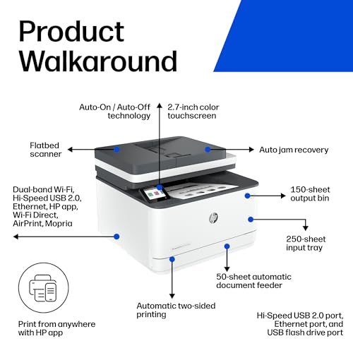 HP LaserJet Pro 3101fdw Monochrome All-in-One Laser Printer for Small Teams