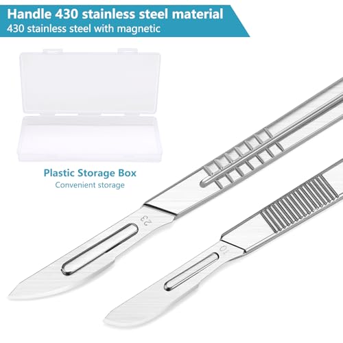 55PCS Surgical Blades Kit with Handles - Sterile Precision Blades for Medical & Craft Use (Model #10-22, Handles #3 & #4)