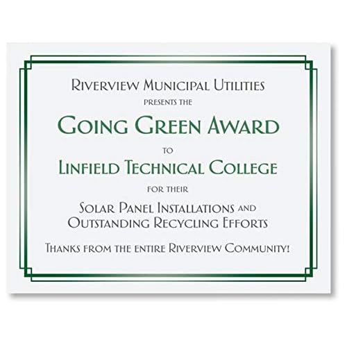 PaperDirect Foil Elegance Specialty Certificates, 50 Sheets of 38lb White Paper, 8¨ö" x 11", Double Green Foil Border, Perfect for Awards, Students, Employees, Volunteers, Course Completion, Diplomas