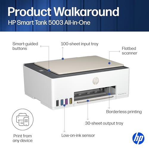 HP Smart Tank 5003 All-in-One Ink Tank Printer with 3 Years Ink Included
