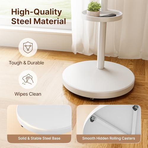 ECOTINY Rolling TV Stand for 32-65" TVs, 88 lbs, White ( variation: 32-65 Inch TVs / White )