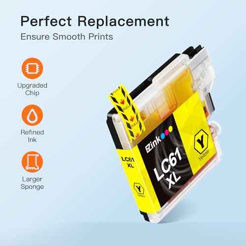 E-Z Ink (TM Compatible Ink Cartridge Replacement for Brother LC61 LC-61 LC65 XL to use with MFC-J615W MFC-5895CW MFC-290C MFC-5490CN MFC-790CW MFC-J630W (8 Black, 4 Cyan, 4 Magenta, 4 Yellow) 20 Pack