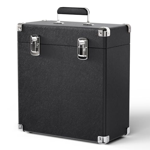 Vinyl Record Storage Box, Lp Album Storage Display Box, Dustproof and Waterproof Vinyl Record Organizer£¬vinyl storage for 30~50 Albums, Suitable for 7/10/12 Inch Portable Storage Case