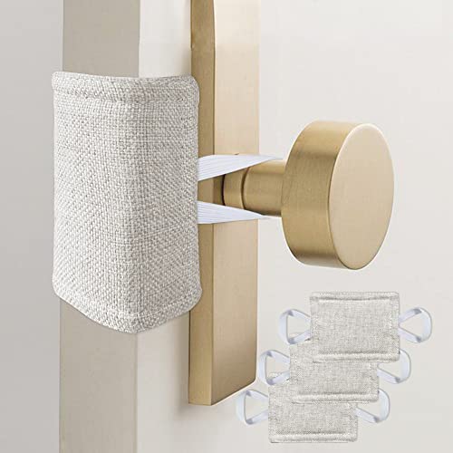 WARMTONE Door Silencer 3-Pack, Padded Door Latch Cushions for Nursery – Natural, 4x3 inch (Variation: 3)