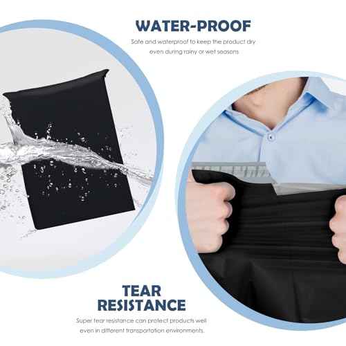 GSSUSA Poly Mailers 12 x 15.5 Inch 50Pack,Self Adhesive Shipping Bags for Clothing,Waterproof Black Shipping Envelopes for Small Business,Sturdy Mailers Poly Bags Flexible Mailing Packing Bags