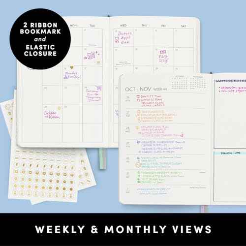 PAPERAGE 2026 Weekly & Monthly Planner, 12 Months (January 2026 - December 2026), 5.6 in x 8 in, Hardcover 2026 Planner with Weekly & Monthly Spreads, Note Pages, Stickers & Back Pocket ? Dark Green