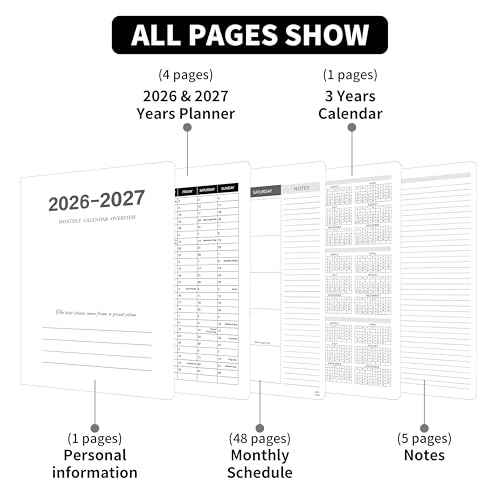 Monthly Planner 2026-2027, 2026 Calendar 24 Months Planner, Jan 2026 - Dec 2027, 8.6" x 11", Academic Calendar Hard PVC Cover with Spiral Bound, Perfect for School & Office for Women & Men