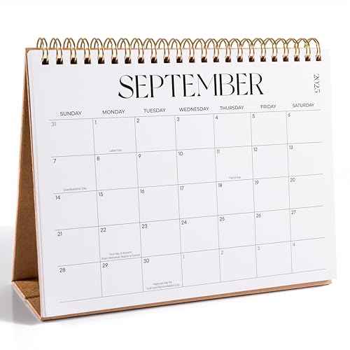 Small Desk Calendar 2025-2026, Jokotha Standing Flip Calendar, September 2025 to December 2026, 16 Month Desktop Calendar with Stickers & Minimalist Design, 8"x6"