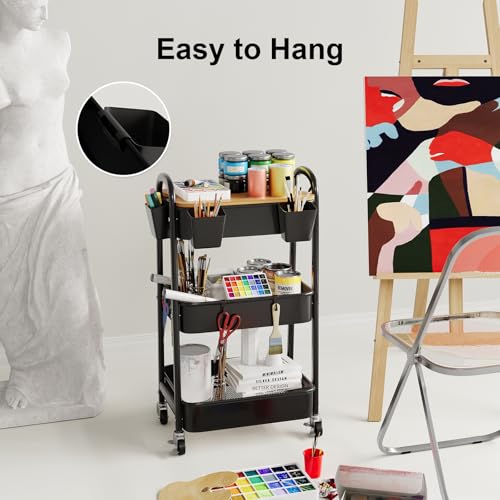 WBKATN 6 Pack Black Hanging Cup Holders with 6 Hooks for Carts & Storage