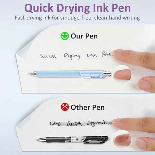 FIOVER Gel Pens, 6 Pcs 0.5mm Quick Dry Black Ink Pens, Fine Point Smooth Writing Pens, Retractable with Silicone Grip, High-End Cute Aesthetic Office School Supplies, Gifts for Women Men (6pcs black)