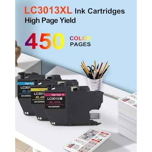LC3013 Color Ink Cartridges High Yield LC30133PKS XL (LC3013C LC3013M LC3013Y) - Replacement for Brother LC3013 Ink Cartridges Work with MFC-J491DW MFC-J497DW MFC-J690DW MFC-J895DW Printer