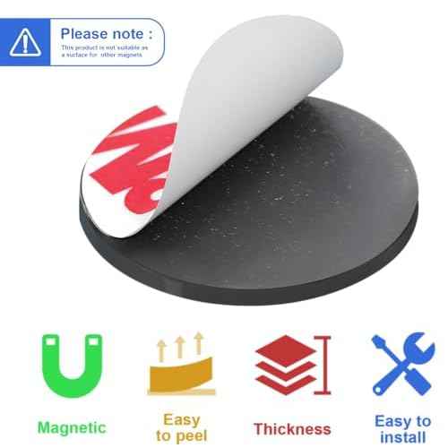36Pack, Round Magnets Dots Peel and Stick, (Diameter 0.8" x 0.08" Thick) Precut Magnetic Tapes with Adhesive Backing, Circle Flexible Magnets for DIY, Art Projects, whiteboards & Fridge