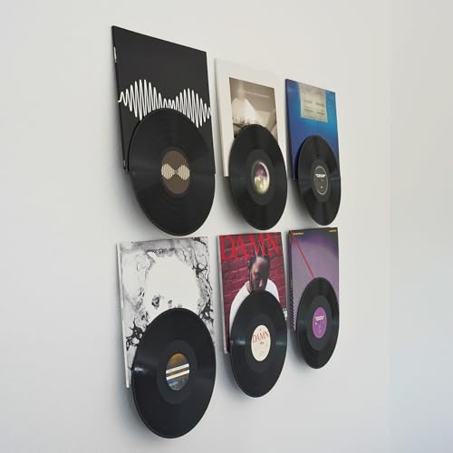 Modern JP Clear Vinyl Wall Mount 8-Pack for Albums & Records - Easy Install