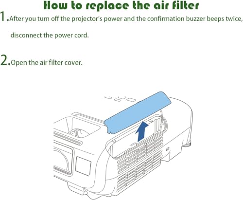 Hoesthic Replacement Projector Air Filter ELPAF32 V13H134A32 for EB-X500 EB-W49 EB-118
