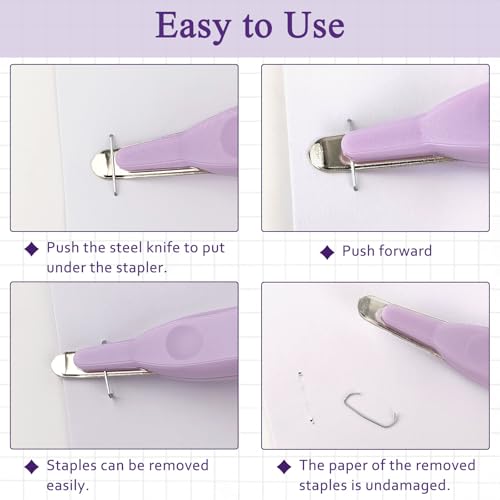 YOLCAR Purple Professional Staple Remover Tool with Magnetic Tip, Office & School Use