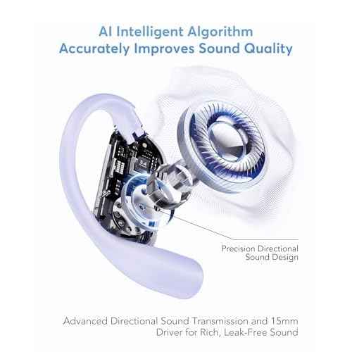 AI Translation Earbuds Real-Time, 144 Languages & Accents,3-in-1 Open Ear Wireless Earbuds with Charging Case, Compatible with iOS & Android, Ideal for Travel, Business, Learning,Purple