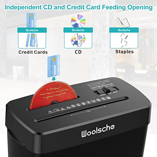 Woolsche Paper Shredder,10-Sheet Cross Cut with 3.43-Gallon Basket, P-4 Security Level,3-Mode Design - Shreds CD and Credit Card,Durable,Fast and Jam Proof for Home Office (ETL Certified)