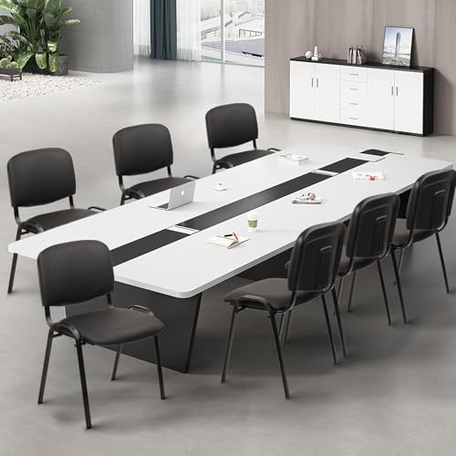 CLATINA 5-Pack Stackable PU Leather Waiting Room Chairs – Black