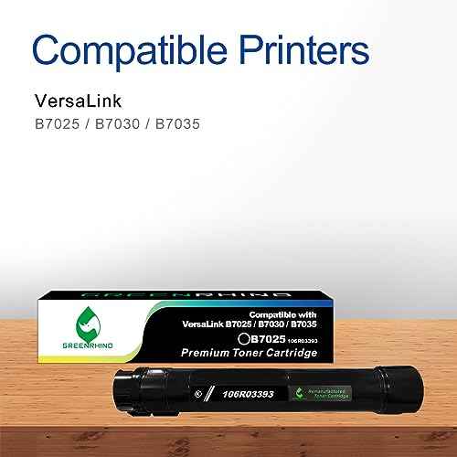 GREENRHINO Remanufactured Toner Cartridge Replacement for Xerox B7025 (106R03393/106R03394) to use for VersaLink B7025 B7030 B7035 / 15,500 Pages ( Black, 1-Pack )