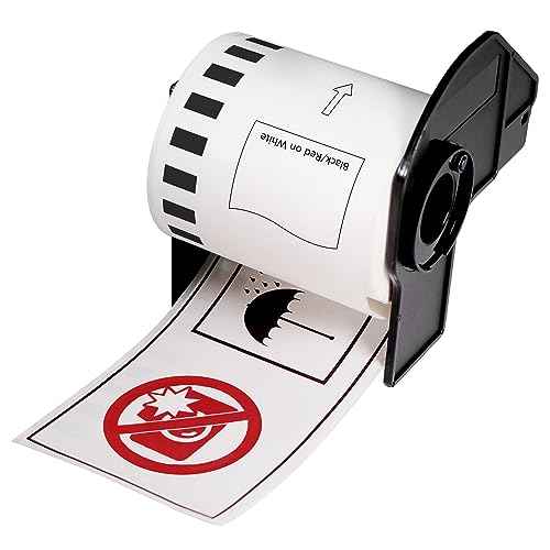 BETCKEY - Black/Red on White Continuous Labels Replace for Brother DK-2251 (2-3/7" x 50'), Use with Brother QL-800, QL-810W, QL-820NWB Printers [6 Rolls]