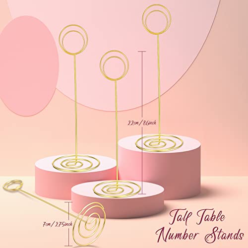 8.66 Inch Gold Wire Table Number Holder, Photo & Card Stand for Weddings & Events