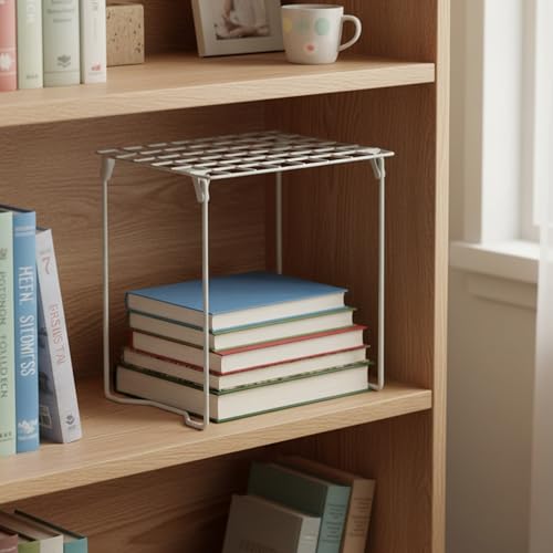 Honey-Can-Do Stackable Steel Wire Locker Shelf, Silver Metal Storage