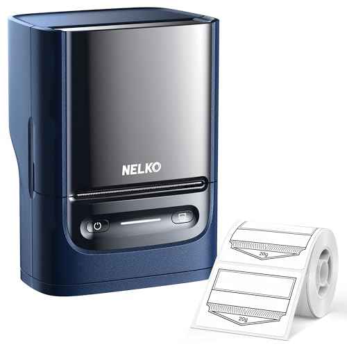 Nelko Label Maker Machine with Tape, PM220 Bluetooth Label Printer, 2 Inch Portable Thermal Printer for Small Business, Address, Logo, Clothing, Sticker Maker for Phones & PC, Navy Blue