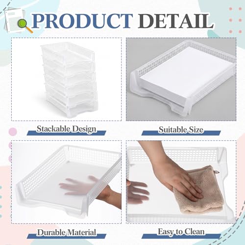 Geetery Clear Turn-In Trays Set of 12 for Classroom Organization