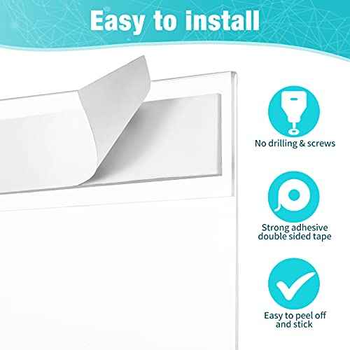 24 Pack Acrylic Wall Mounted Sign Holder Vertical Plastic Clear Frames No Drilling Wall Mounted Sign Holder with Adhesive Tape for Displaying Document Flyer Poster(Vertical Style,5 x 7 Inch)