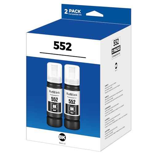 552 Black Ink ET-8550 ET 8550 552 Photo Black Ink 552 Ink Refill Bottles Compatible for Photo ET-8550 ET-8500 8550 8500 Black Ink Bottles 4 Pack