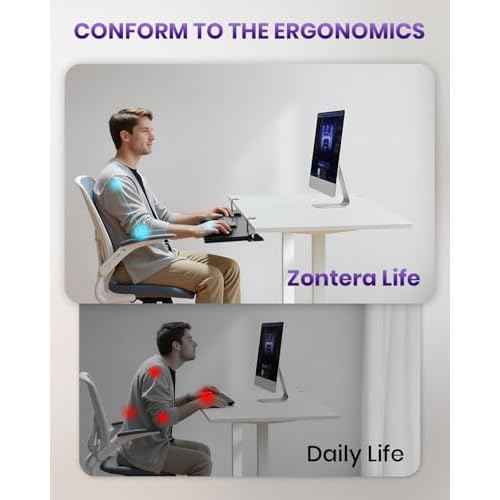 Ergonomic Mouse & Keyboard Tray Under Desk, Pull Out with Adjustable C-clamp, 20 (25.9 Including Clamps) x 11.8 Inch Slide Out Computer Keyboard Drawer Mouse Tray for Typing, Black