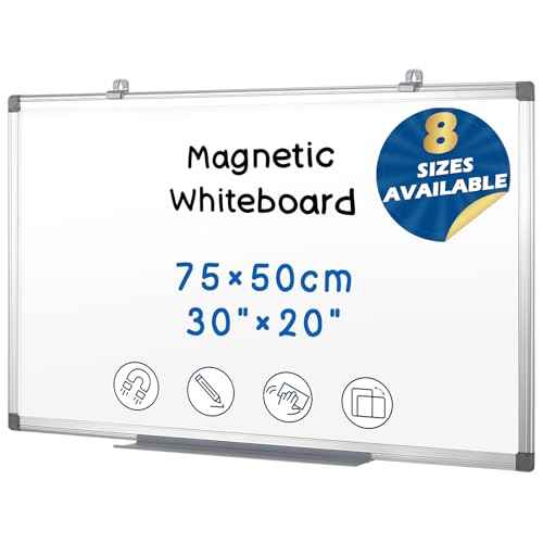 SWANCROWN Magnetic White Board 30 x 20 Inches Dry Erase Board, Hanging Whiteboards for Door, Office, Home, Dorm- Teachers/Students/Family