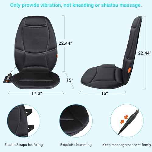 Massage Seat Cushion with Heat,Back Massager for Chair Back Massager Heated Seat Cover Massage Chair Pad for Pain Relief Home Office Use