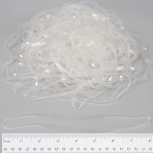 Clear Large Rubber Bands 8in x 0.2in – 50 Pcs for Balloon Arch