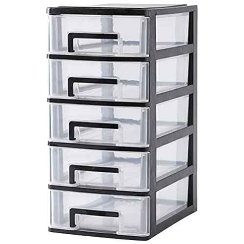 DOITOOL 5 Tier Plastic Drawer Type Closet, 12.36"H x 6"L x 8.3" W Home Office Storage Organizer, Makeup Organizer Station Cube, Cosmetics Jewelry Box for Bathroom, Dorm, Desk, Countertop, Office