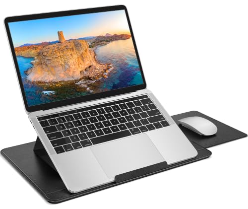 AboveTEK Black Adjustable Laptop Lap Desk with Ergonomic Angles & Retractable Mouse Pad