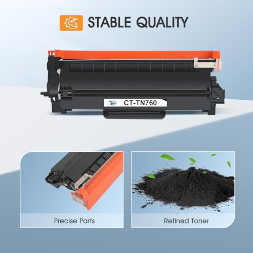 TN760 Toner for Brother Printer TN730: Compatible for Brother TN 760 730 MFC-L2710DW MFC-L2750DW TN-730/TN-760 TN-760 TN-730 HL-L2350DW DCP-L2550DW HL-L2395DW HL-L2370DW HL-L2390DW Black Cartridge