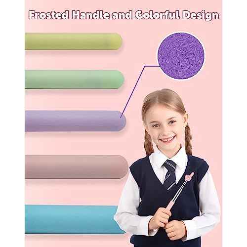 Retractable Teacher Pointer for Classroom Kids Reading, Dumero Extendable Finger Pointer Stick for School, Collapsible Finger Pointing Stick, Long Telescoping Hand Pointer, Pink