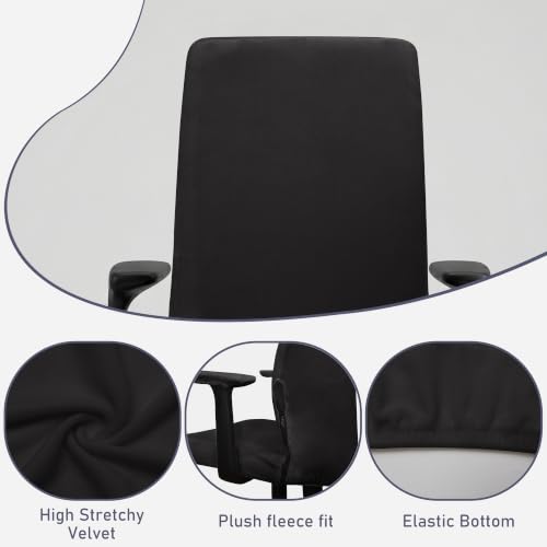 Black JIUZHEN Elastic Chair Cover with Armrests, Large (L) – Full Set