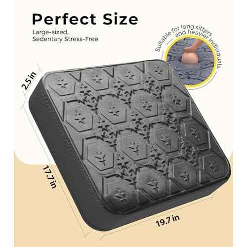 Large Seat Cushion, Dual-Layer Gel & Memory Foam Office Chair Cushion for Long Sitting, Keep Cooling & Soft 19.7 inch Seat Pad for Office Chairs