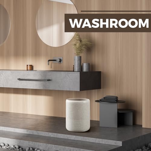 Marsui Resin Wastebasket, Round Marble Compact Trash Can Mini, 2 Gallons Garbage Bin Gravel Wastepaper Basket for Bathroom, Powder Room, Kitchen, Home Office, 7.9 x 9.8 Inch (Gravel)