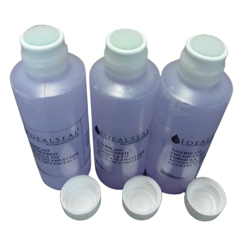 IDEALSEAL Envelope Moistener (120 ML) (3600 Envelpes) E-Z Seal Compatible 4 oz. Dabber Bottle of Sealing Solution PB Sealing Solution 601-7 Postage Stamp Envelope Seal (3 Bottles)