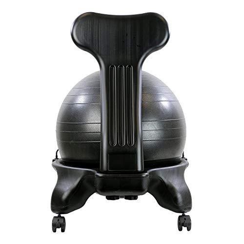 CanDo 22" Ball Chair – Inflatable Ergonomic Active Seating with Air Pump, Black