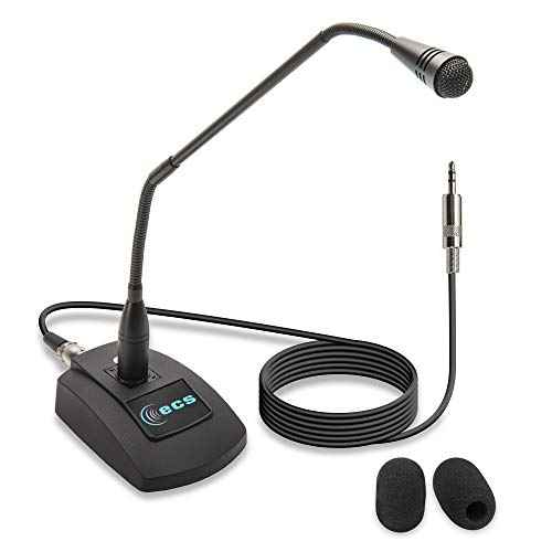 ECS WordSentry Professional Gooseneck Microphone, 3.5mm Uni-Directional Conference Mic, Anti Slip Base and Adjustable Heavy Duty Metal Design