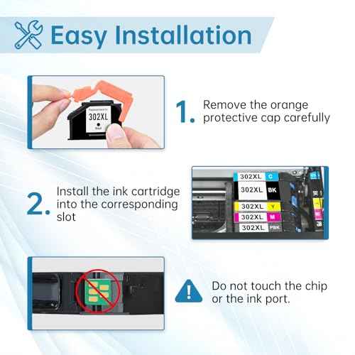 302XL Ink cartridges Combo Pack Remanufactured Ink Cartridge Replacement for 302XL Ink Cartridges Multipack Works with Expression Premium XP-6000, XP-6100(1Black,1Photo Black,1Cyan,1Magenta,1Yellow)