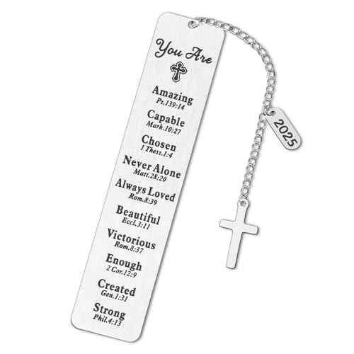Bible Bookmark, Kaluofan 2025 Christian Bookmarks, Bookmarks for Women, Baptism Gifts for Girl, First Communion Gifts for Girls, Back to School Coming of Age Gifts, Graduation Gifts