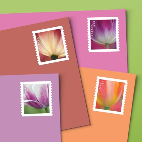 USPS Tulip Blossom Forever First Class Postage Stamps - Strip of 20