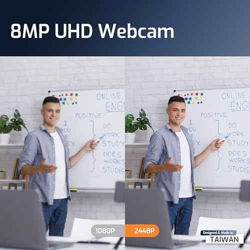 INSWAN INS-1 USB Document Camera ? 8MP Ultra HD, Auto Focus, LED , Built-in Mic, Windows, Mac, iPad, Chromebook Compatible for Distance Learning, Remote Teaching, Web Conferencing, Live Demo