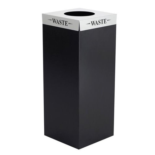 Safco 2990WA Square-Fecta Recycling Receptacle Lid, Waste (For Use with Public Square Base Sold Separately), Silver