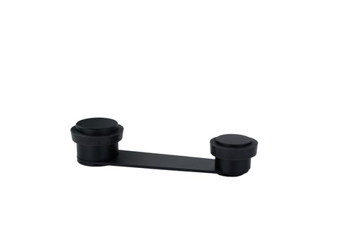 Black Adhesive Door Stopper |with 50mm Thick Door Retainer | Black Rubber | Includes Screw + Plug | Mod. I-164 |EVI